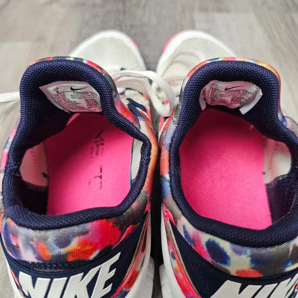 Nike Free Metcon 4 Women Size 8 Training Shoes White Pink Abstract CZ0596-101 - Picture 7 of 12